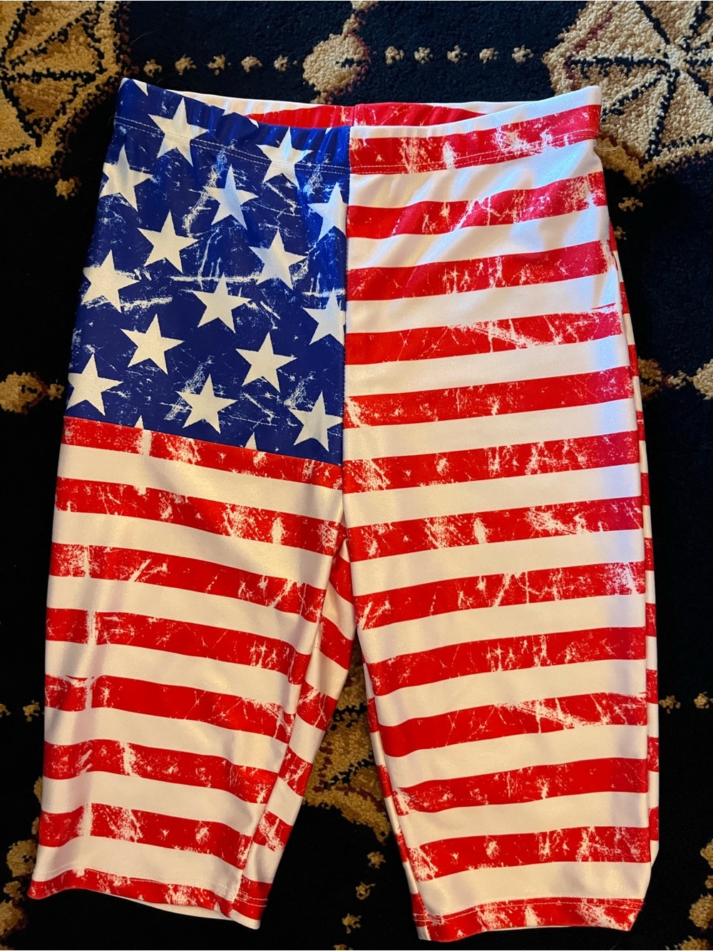 NWOT FASHION NOVA American Flag Print Biker Shorts - Red, White & Blue